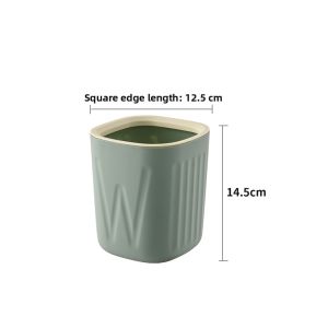 Nordic Desktop Mini Trash Can with Lid for Office Use Small Wall-Mounted Paper Basket Household Garbage Bin Plastic Long Cylinder Shape