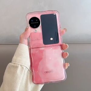 เคสโทรศัพท์มือถือสำหรับ OPPO Find N3 Flip และ OPPO Find N2 Flip สำหรับผู้ที่ชอบสีผสม สไตล์เกาหลี และสีสวยน่ารักๆ