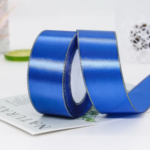 1cm 2cm 4cm double gold edge ribbon-satin ribbon decorative ribbon gift packaging Ribbons roll