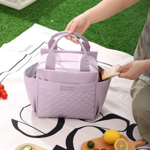 Túi Đựng Đồ Ăn Trưa Dành Cho Sinh Viên Dung Tích Lớn 10L Polyester Cầm Tay Cách Nhiệt Với Lá Nhôm Giữ Tươi Túi Đá Lạnh Cho Văn Phòng