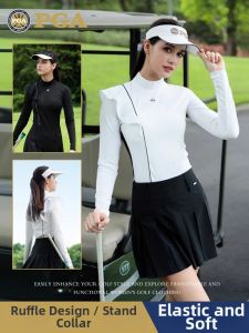 PGM GOLF | Summer Long Sleeve Polo Shirt Pleated Skirt Set