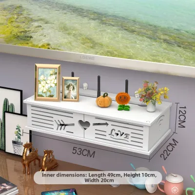 Double Layer Router Decoration Living Room Wall Mounted WiFi Cable Organizer Storage Shelf Multimedia Conceal Box PVC Material