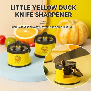 Knife Sharpener Professional Household Kitchen Knife Sharpener Yellow Duck Suction Cup Non-slip Base