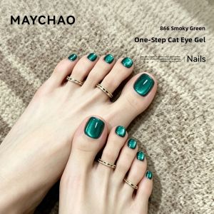 Maychao | 5-in-1 Easy Apply Cat Eye Gel Nail Polish Blue Shimmer Glass Beads