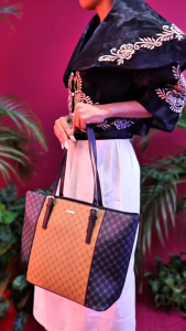 MICHAELA Colorblock Tote Bag Set 2PCS Elegant Handbag for Women Work Shopping Travel HB6506089 CX