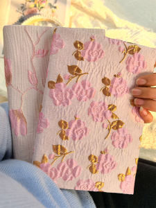 Handmade Embossed Rose And Lily of the Valley Book Cover One Leaf Traditional Chinese Style A5/A6 Notebook Jacket Study Supplies