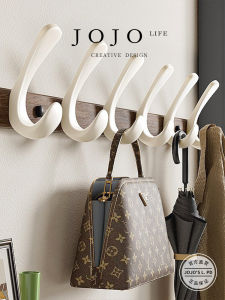 Bolt-Free Hanging Hooks Mr. Grocery Elm Wood Entrance Way Organizer Storage Modern Minimalist Bathroom Hardware over the Door