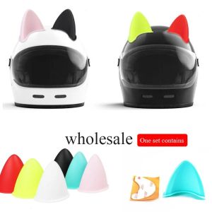 Universal Helmets Cat Ears Motorcycle Bicycle Scooter Helmets Electric Car Driving Styling Cute Cat Ears Stickers Helmet Decoration Accessory