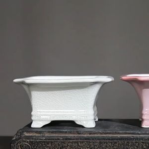 224. BMC Bonsai Pot Vintage Chinese Style Ceramic Flower Pot Square Shaped with Creative Beast POT1141