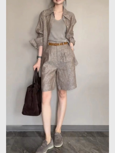 LIANGYILAILIN | Linen-like Summer Loose Shirts Set