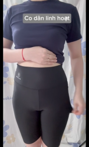 Quần Legging đùi thun lạnh mỏng lưng cao che rốn tôn dáng.