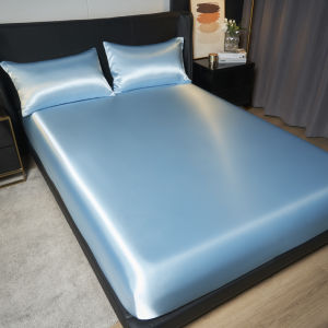 Luxury Satin Fitted Sheet Set - 35cm Height King/Queen Size Includes 2 Pillowcases Timeless Elegance for Discerning Sleep