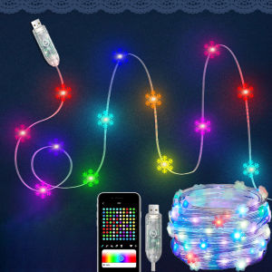 สายไฟตกแต่ง LED 1 ชิ้น ขับเคลื่อนด้วย USB ควบคุมด้วย APP ซิงค์เพลง เพิ่มบรรยากาศ สําหรับงานปาร์ตี้ เทศกาล ของตกแต่งบ้าน