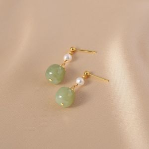 ต่างหูไข่มุกน้ำจืดธรรมชาติออทเล็ต เครื่องประดับหูแบบโบราณสำหรับผู้หญิง เครื่องประดับแฟชั่น เครื่องประดับหู