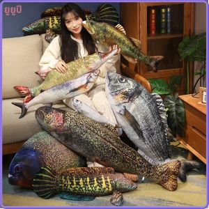40 ซม.ปลาจําลองตุ๊กตาของเล่นตุ๊กตาสัตว์ Piranha Perch Cat ของเล่นเด็ก Interactive เกมน่ารักโซฟาหมอนสําหรับของขวัญเด็ก