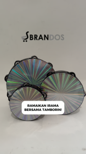 Tamborin 6 / 8 / 10 Inch Hologram Double Kecrekan Tambourine Tamborine