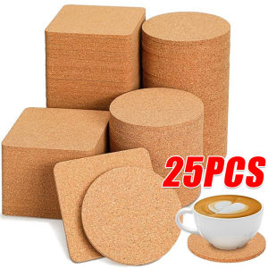 25/15/5Pcs Cork Coasters for Drinks / Kitchen Wooden Thick Cup Mat Tableware