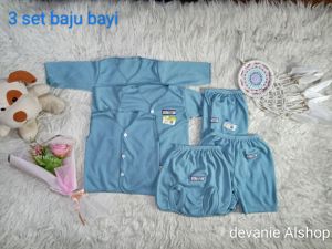 new PROMO 3 set baju bayi seri hijau Sage / 6 pcs baju bayi Baru lahir