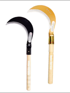 Uone Garden T035 เคียวเหล็กแมงกานีส 65Mn: มีดงอ, มีดโค้ง, มีดถางหญ้า สำหรับตัดไม้, ตัดหญ้า, สวนกล้วย, สวนปาล์ม, สวนไผ่