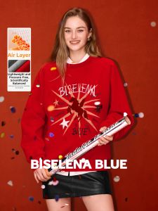 BEIQIANI | Velvet Printed Air Layer Sporty Casual Hoodie