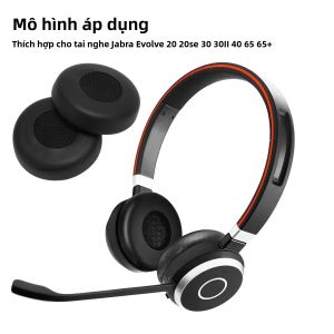 Miếng Đệm Tai Bằng Da Protein Có Mút Hoạt Tính Dành Cho Tai Nghe Jabra Evolve 20/20se/30/30II/40/65/65+ Đệm Tai Thay Thế Thoải Mái