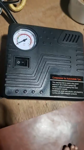 Portable 12V Car Tire Inflator Air Compressor Emergency Auto Air Pump DC 12V Car Air Pump Tire Inflator Pump Tool Pressure Gauge Connector Compact Air Compressor Pump for Car and Motorcycle