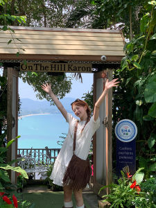 Rainy Vacation Style Slim White Dress A- Style Hemline Flower Embroider Dress Summer Womens Short Sleeve Mid Length Long Length Skirt