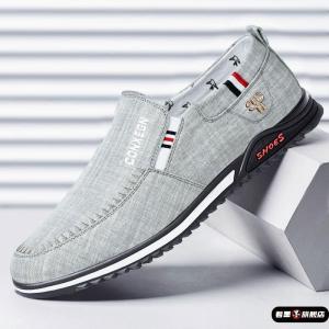 2025 Spring Autumn Mens Low Cut Casual Shoes Breathable Comfortable Linen Soft Bottom Anti-Slip round Toe Plain Color Slip-On