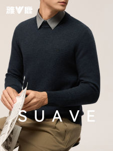 Pure Wool Mens round Neck Sweater Warm Inner Wear Casual Style Thickened Long Sleeve Business Suitable Yaloo Brand Knitted Top