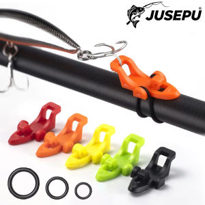 4Pcs Fishing Hook Keeper with 12 Rubber Rings Secure Lure Hooks on Rod for Freshwater Saltwater Fishing Accessories.