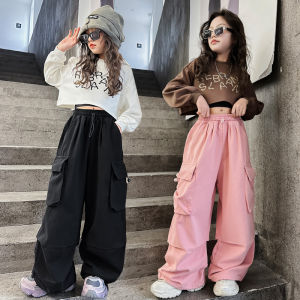 Girl Hiphop Hip Hop Jazz Dance Performance Costume 2024 Kids Hip-Hop Fashionable Brand Performance Dopamine Wear