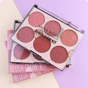 ☝High-gloss Blush Plate Integrated Combination European and American suit Three-in-One Six-color genuine goods Naked Makeup for Women❀