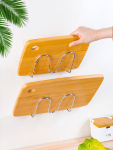Stainless Steel Kitchen Pot Lid Holder Wall Mounted No Drilling Required Multi Functional Cutting Board Storage Rack