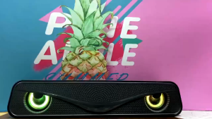 Space Eye Portable Colorful LED Light Speaker Desktop Soundbar Gaming Sound Bar Multimedia Speaker Dynamic Listening for Laptop/PC/TV/Mobile