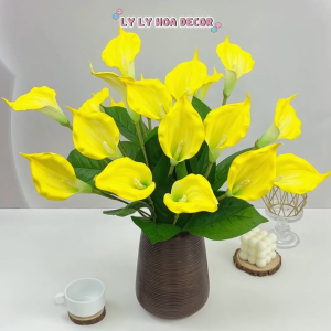 Rum Cao Su Đại Cao Su Non (Calla Lily) dài 65cm. Trang Trí Phòng Cắm Sự Kiện. Hoa Lụa Decor