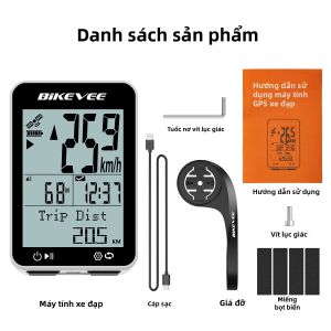 Đen Trắng Vỏ Không Dây Xe Đạp Máy Tính Chống Nước GPS Đồng Hồ Tốc Độ Đồng Hồ Đo Đồng Hồ Bấm Giờ 8 Ngôn Ngữ Hiển Thị Phụ Kiện Đi Xe Đạp