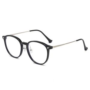 Korean Style Anti-Blue Light Glasses Frame Myopia Can Be Matched Degree round Face Natural Eye Frame Trendy Lens Flat Light Lens