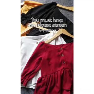 Key - 0317 GITA Top Peplum XL Moscrepe Halus Good Quality / Blouse Wanita Moscrepe Halus Kancing