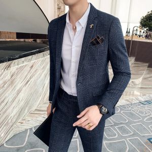 Blazer Plus Size 7XL Mens Blazer Fashion Business Italian Style Linen Leisure Wedding for Office Workers Assembling A Blazer