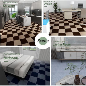 30*30cm 10pcs Non-Slip Self-Adhesive Carpet Floor Tiles Peel Stick Floor Square Easy DIY Noise Reducing Home Office Floor Mats