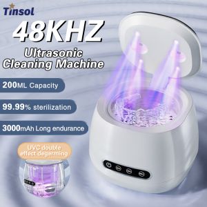 TINSOL 48k Ultrasonic Cleaning Machine UV Light Sterilizer Convenient Home Jewelry Jewelry Denture Invisible Braces Cleaner