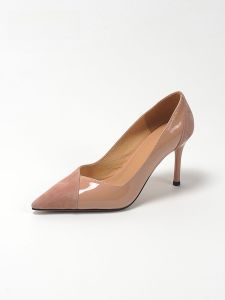 Zeng Laobier รองเท้าส้นสูง 8.5 ซม. จริง หนัง รองเท้าส้นสูงแบบฝรั่งเศส เรียบหรู เรียบง่าย รองเท้าเดี่ยวเปิดนิ้วเท้าสําหรับหญิงสาว