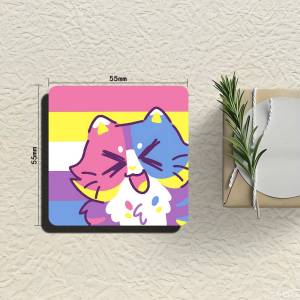 Trans Pride Flag Refrigerator Magnets Magnet Personalized Fridge Magnet Square Shape Fridge Refrigerator Wall Door Decoration