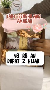 KADO SOUVENIR HAMPERS GIFT HADIAH SET HIJAB SEGIEMPAT KATUN VOAL MOTIF MUSLIMAH UNTUK ULANG TAHUN/WISUDA/PERNIKAHAN