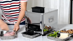 เครื่องสไลน์หมู เครื่องสไลด์เนื้ออัตโนมัติ ไฟฟ้าMeat Slicer 2.5~21มม. 850W📌พร้อมส่ง