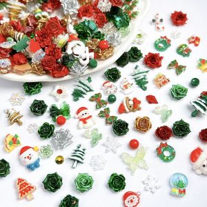 20 Món Trang Trí Móng Tay Giáng Sinh Hình Ông Già Noel Bông Tuyết Chuông Nhựa Hình Tuần Lộc 3D Dây Trang Trí Giáng Sinh Phụ Kiện Trang Trí Móng Tay Tự Làm Thiết Kế Ngẫu Nhiên Acrylic