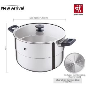 ZWILLING | Titanium Stainless Steel No Coating Anti-yellowing Frying Pan