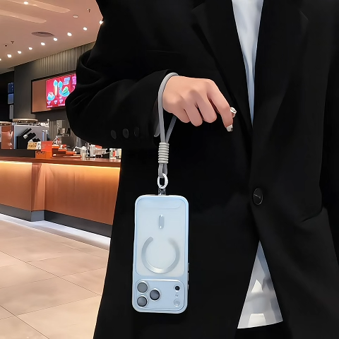 Clear Bumper Lanyard Phone Case For iPhone 17 Pro Max Shockproof Camera Protection Silicone Back Cover