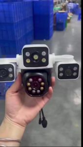 6K 12MP Three-Lens WiFi IP Camera Outdoor 8MP Dual Screen PTZ Cam Auto Tracking HD CCTV Surveillance Home Security Monitor