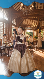 Buwan ng Wika Modern Checkered Filipiniana Gown For Kids - Cultural and Shool Events